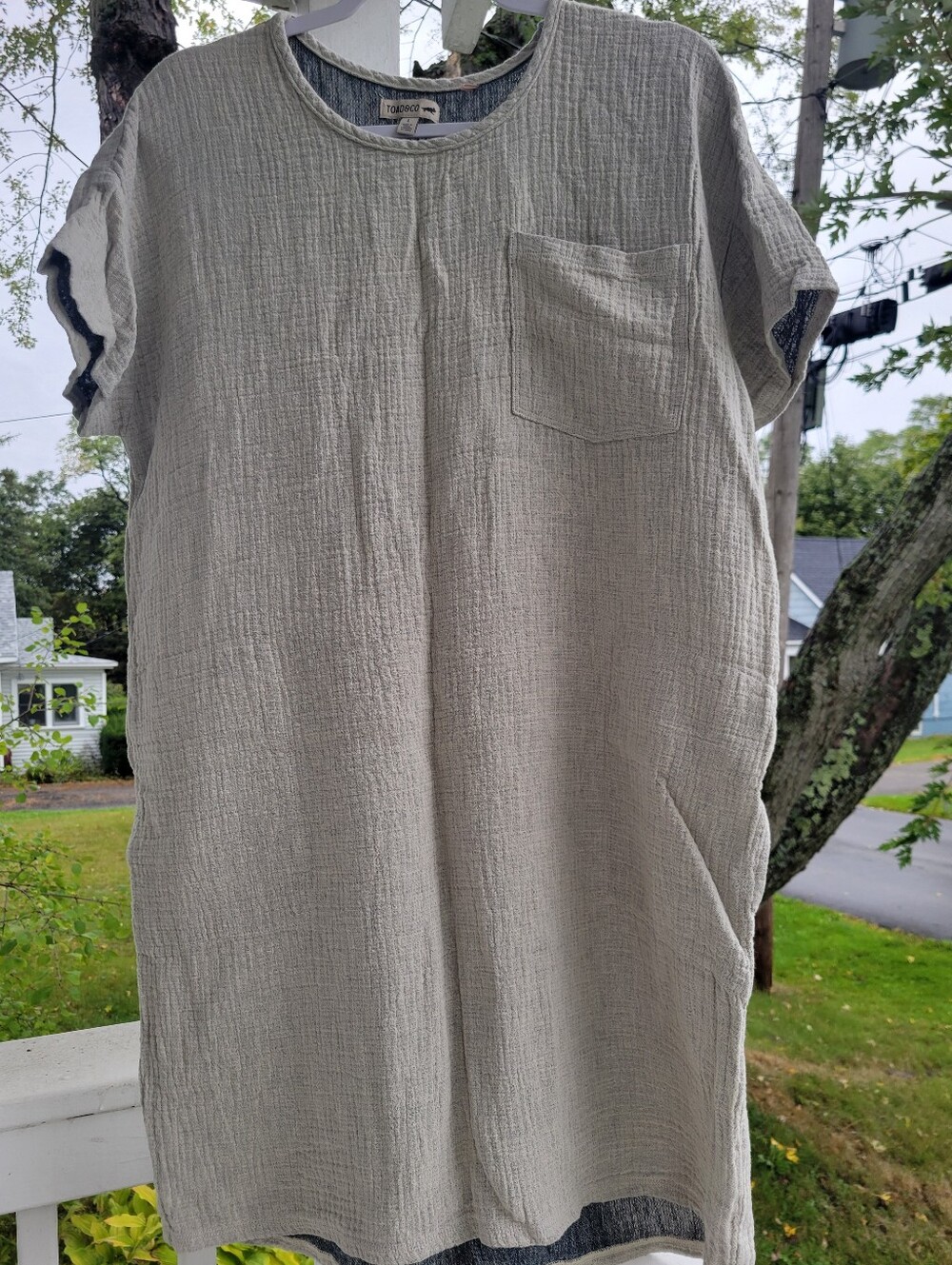 TOAD&Co Double Weave Dress, Size- Large, Color- Cream
